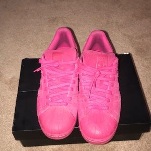Pink Shell toed Adidas